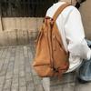 Schoolbag Japanese School Bag Large Capacity Student Backpack Women's Fashion Casual Solid Color Washed Canvas Backpack Men