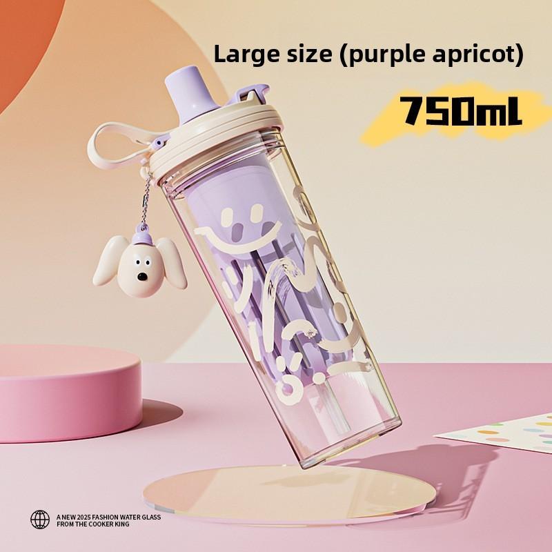 Pc Straw Water Bottle For Girls With Double Drink Design Perfect For Summer Use