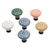 Single Hole Ceramic Knob Flower Surface Cabinet Knob Vintage Drawer Knobs  Furniture