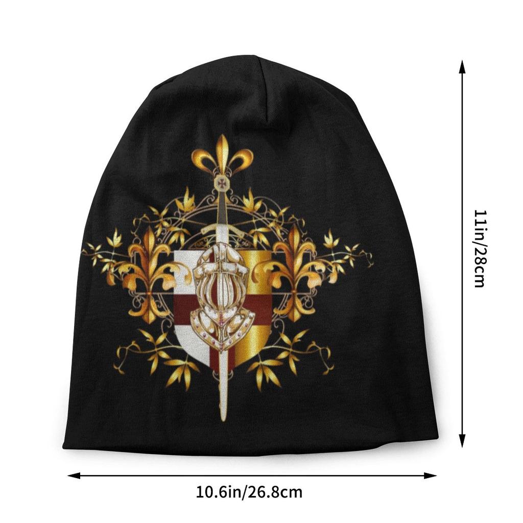 Templer Ritter Kreuz Schild Skullies Beanies Hut Unisex Motorhaube Winter Warme Strickmützen Outdoor Ski Mittelalterliche Schwert Beanie Cap