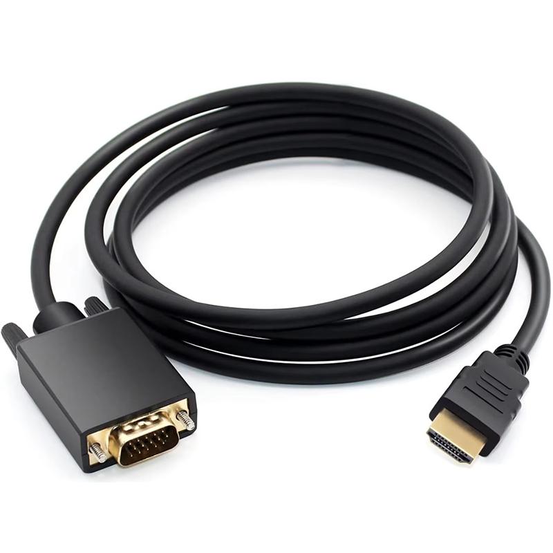 Hdmi-Compatible To Vga Adapter Connecto Line Converter Cable 1.8M Fhd 1920*1080P For Desktop Laptop Pc Tv Monitor Projector