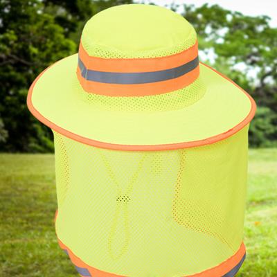 Reflective Bucket Cap Rave High Visibility Bucket Hat With Neck Flap Large Reflective Safety Hat Cooling Ranger Hat