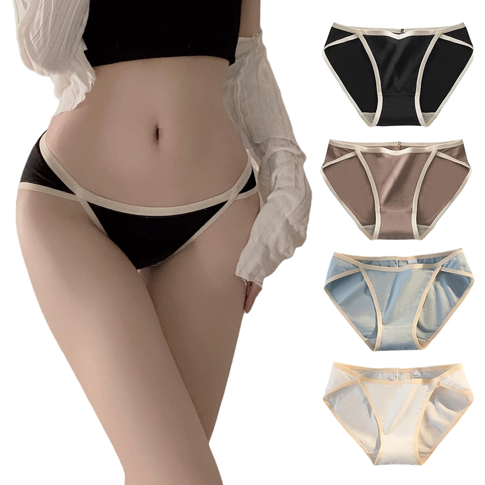 

Tobewell Сексуальный Милый Милый Набор Женских Трусиков с Низкой Посадкой, 100% Хлопок, Слипы/Обычные Трусики, Женское Нижнее Белье, Трусики, Формирующие Ягодицы, 4, L/A