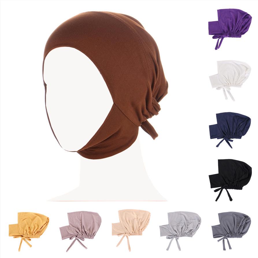 Multicolor Elastic Milk Silk Snood Hat - Adjustable Hair-Hiding Headscarf
