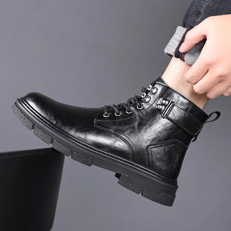 Модные повседневные кроссовки Кожаная обувь Лоферы Спорт и отдых Ботильоны Зимние ботинки — фото 4