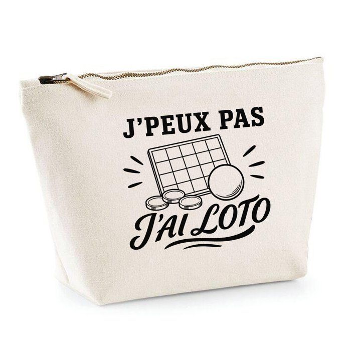 Trousse de toilette - PLANETEE - J'peux pas minimaliste - Beige - 100% coton - 3 L, zip métal