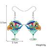 New Fashion Turkey Halloween Rainbow Magic Pumpkin Parrot Ghost Skull Pendant Earrings Acrylic Party Jewelry