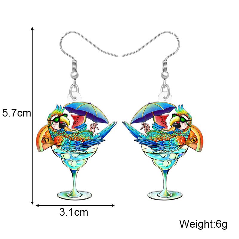 New Fashion Turkey Halloween Rainbow Magic Pumpkin Parrot Ghost Skull Pendant Earrings Acrylic Party Jewelry