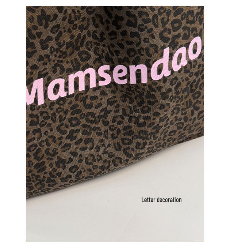 Korean-Style Large Capacity Women’s Leopard Print Tote and Crossbody Bag - 2025 Casual Shoulder Bag