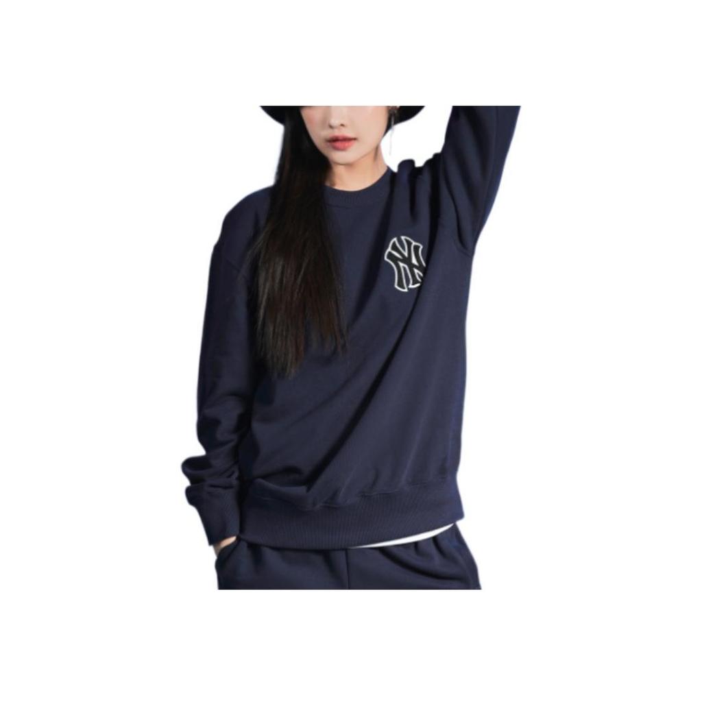 New MLB Cashew Flower Sweatshirts Women's Dark Blue 3AMTI0126-50NYD