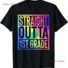 Straight Outta 1st Grade Last Day Of School Graduate Tie Dye T Shirt Vintage Soft Stylish Fashion Designer Clothes