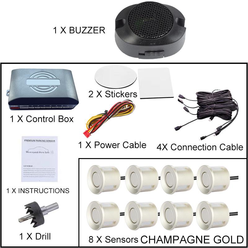 Car Parking Sensor Backup Radar Reversing Assistance Aid Kit with Audio Buzzer Alarm Parking Radar System Car Parking Sensors