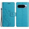 For Google Pixel 9 Pro XL Cell Phone Case Butterfly Imprinted Anti-Scratch Leather Wallet Cover