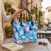 Easter Floral Tote Bag Spring Casual Large Capacity Handbag for Daily Use