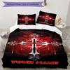 3PC Custom Name Elegant Gothic Cross Bedding Set Duvet Cover Closure Includes 1 Duvet Cover & 2 Pillowcases for Bedroom