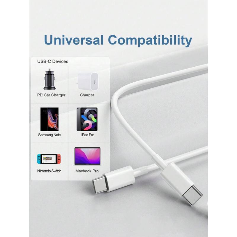 3/5/10pcs2M USB C Fast Charging Cable Type C to Type C PD Quick Charger Cord Data Sync Wire for iPhone 15 16 Samsung Galaxy S24 S23 iPad MacBook