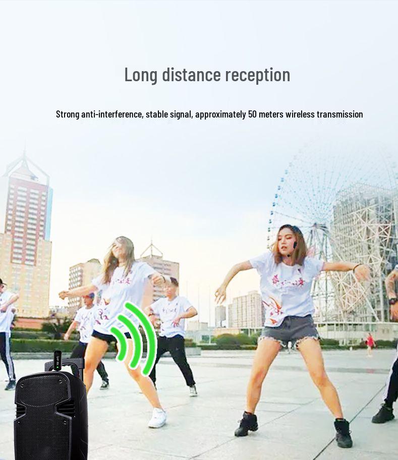 Wireless Microphone with Small Amplifier for Teacher's Headset & Trolley Speaker