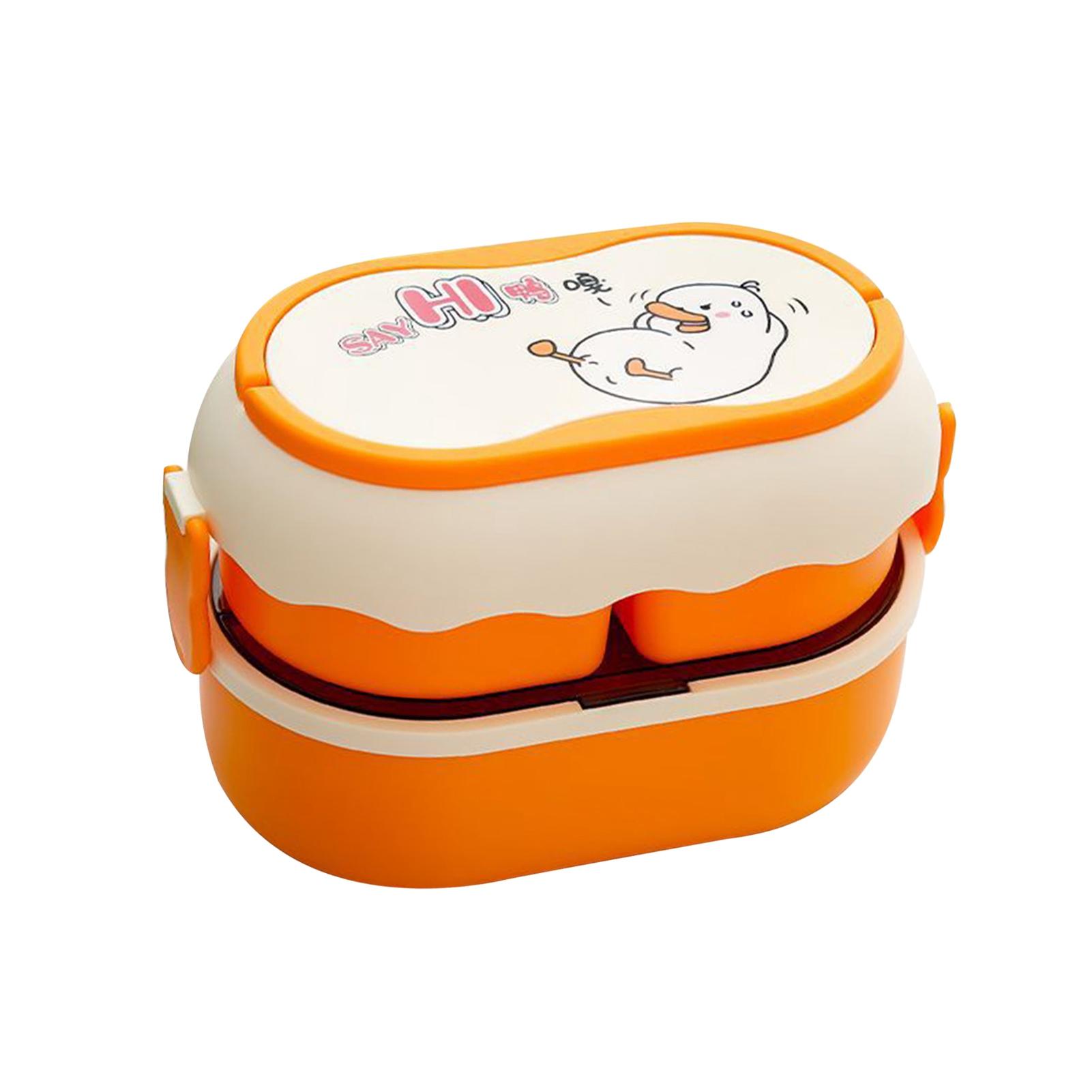 

Двухслойный ланч-бокс Bento Box, многоцелевой, с 3 отделениями, симпатичный, переносной, со столовыми приборами для работы