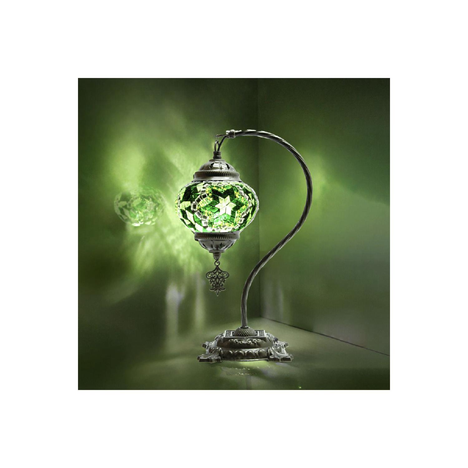 

Handmade Mosaic Lamp Colorful Desktop Night Light Decorative Camel (swan) Neck Table Bedside Lampshade зелёный