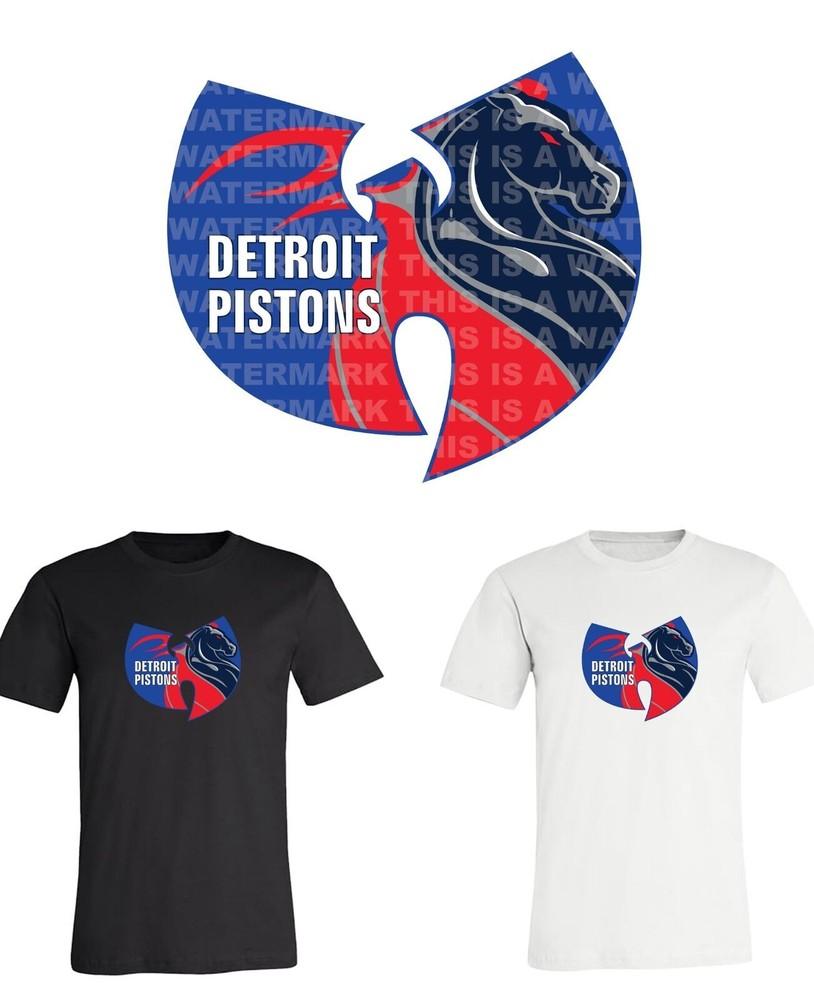 Футболка унисекс с логотипом команды НБА Detroit Pistons Wu Tang M