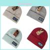 Knit Hat For Men And Women Warm Winter Beanie With Embroidered Letters For Outdoor Fashion