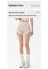High-Waisted Quick-Dry Pleated Yoga Shorts: Butt-Lifting, Three-Quarter Length, with Drawstring for Running and Training