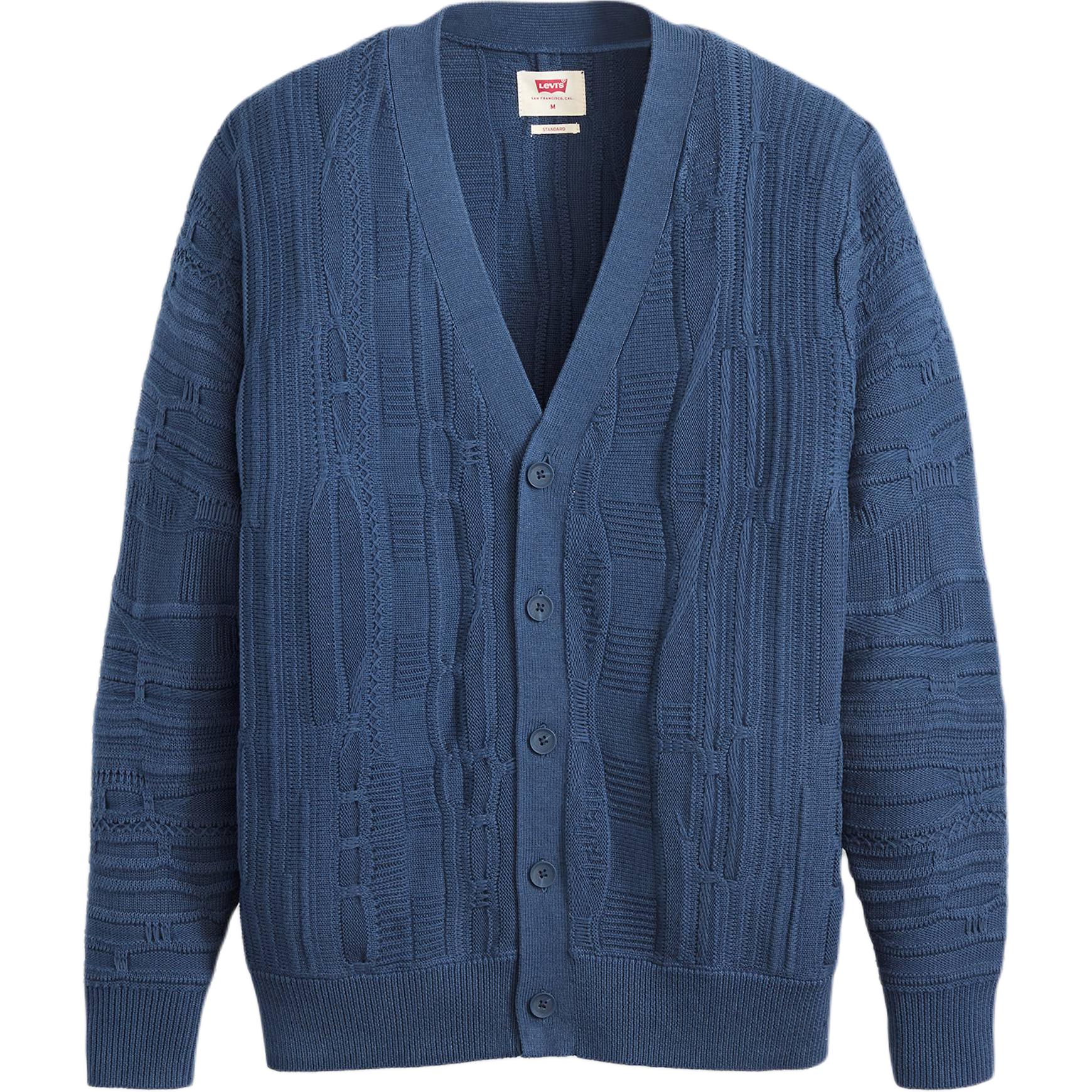 

Levis Мягкий Свободный Однотонный Универсальный Вязаный Свитер с V-образным Вырезом и Длинным Рукавом Мужские топы A8621-0003 M