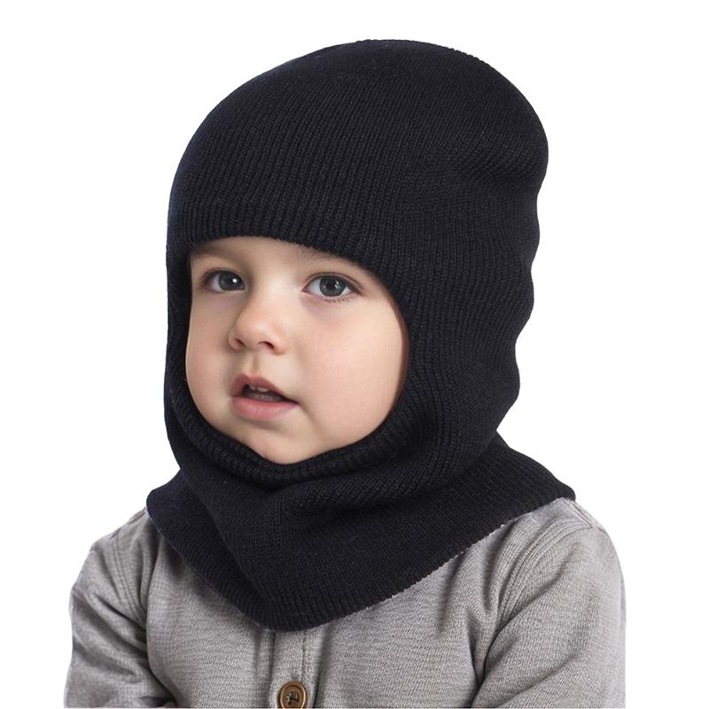 Bonnet Cagoule Bébé Hiver Chaud Tricoté Laine Bonnet Écharpe Une Pièce Enfants Chapeau Protection Oreilles Tout-Petit Tour de Cou Bonnet 1-7A
