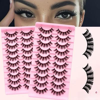 10 Pairs of False Eyelash Factory DD Curled Eyelashes Curled Eyelashes
