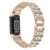 Bling Rhinestone Metal Watch Band Women Replacement Strap for Fitbit Charge 6/5