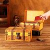 Retro Wooden Jewelry Box Antique Storage Treasure Chest with Lock Medieval Vintage Suitcase Necklaces Organizer Antique Gift Box