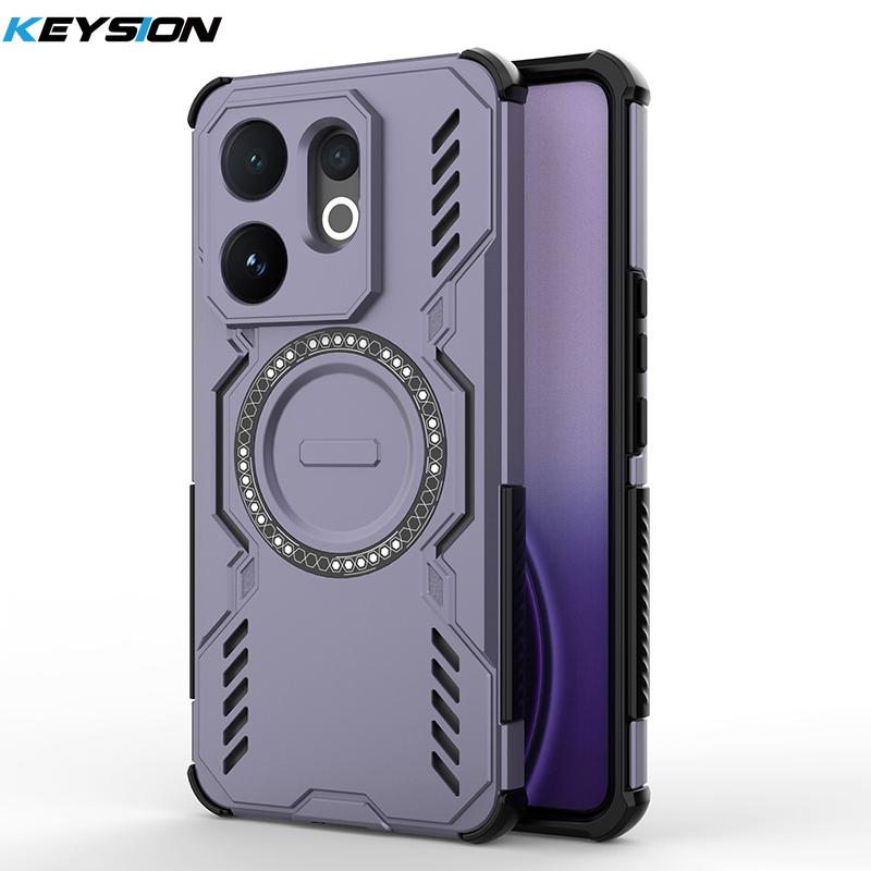 

KEYSION Hollow Heat Dissipation Case for VIVO V60 Soft Silicone+PC Magnetic Cooling Shockproof Phone Back Cover for VIVO V60 5G for VIVO V60 фиолетовый