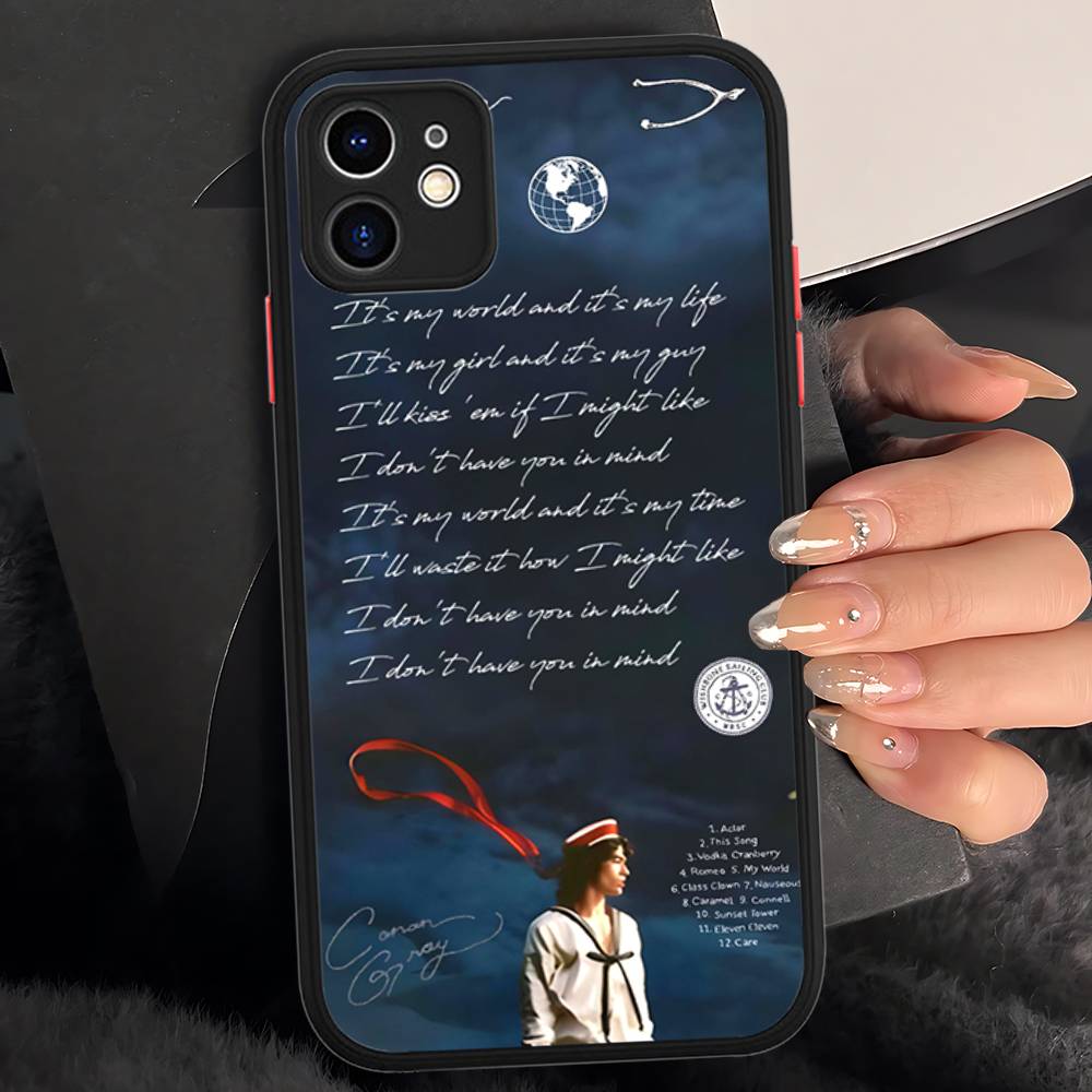 

C-Conan Gray Wishbone For IPhone 16 15 14 13 12 11 Pro Max X XS MAX Plus Translucent Black Phone Cover iphone 14pro max