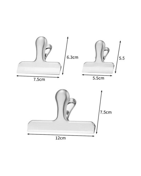 4 Stück Verschlussklammern aus Edelstahl für Lebensmittelbeutel, starke Beißkraft, auslaufsichere Snack-Clips, feuchtigkeitsbeständige Küchenhelfer für zu Hause, langlebiger Chip