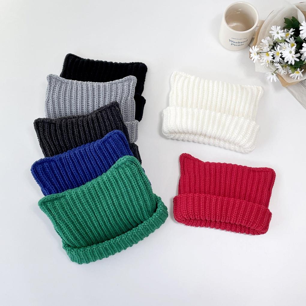 Women Men Couple Daily Meow Horn Beanie Hat