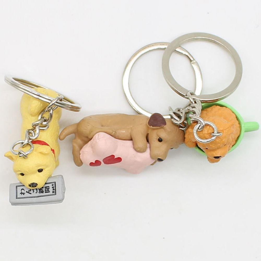 

Creative Animal Pendant Keyring Cartoon Car Key Chain Small Dog Keychain Unisex Style 4