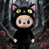 17Cm For Labubu Costume Cosplay Changeable Handmade Black Cat Plush Set Skirt Labubu Doll Costume