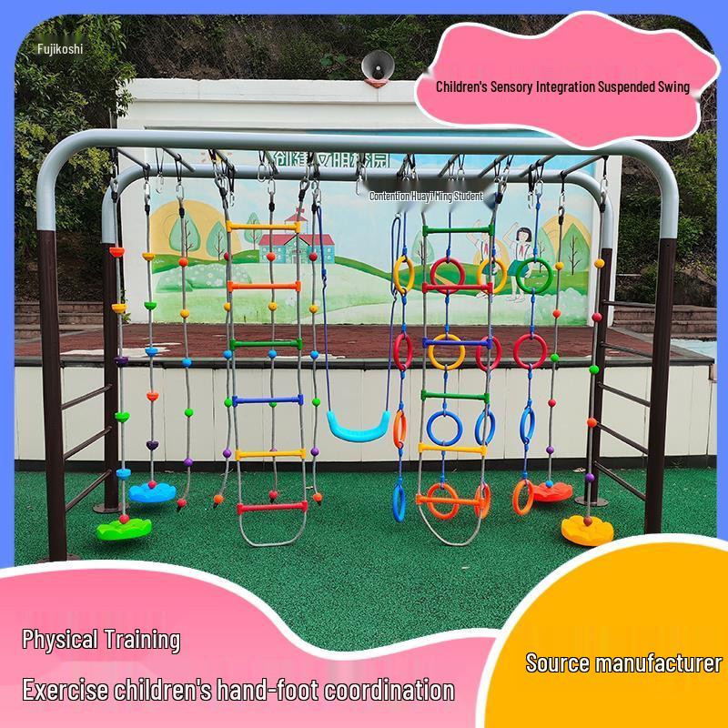 Children's Indoor/Outdoor Climbing and Swing Training Set with Rope Ladder