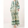Elegant Green Modest Dress for Muslim Women – Soft, Comfortable, Long Printed Design