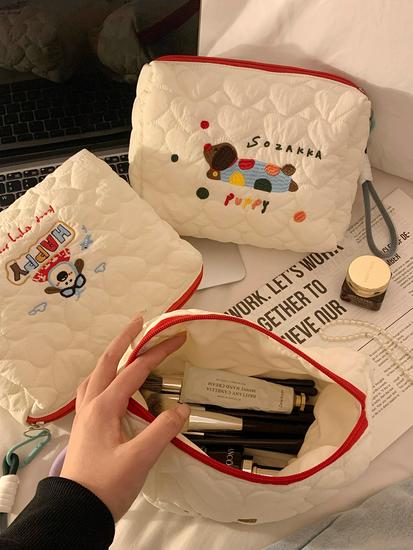 Puppy-Themed Portable Makeup & Skincare Bag – Large Capacity Travel Wash Bag for Women