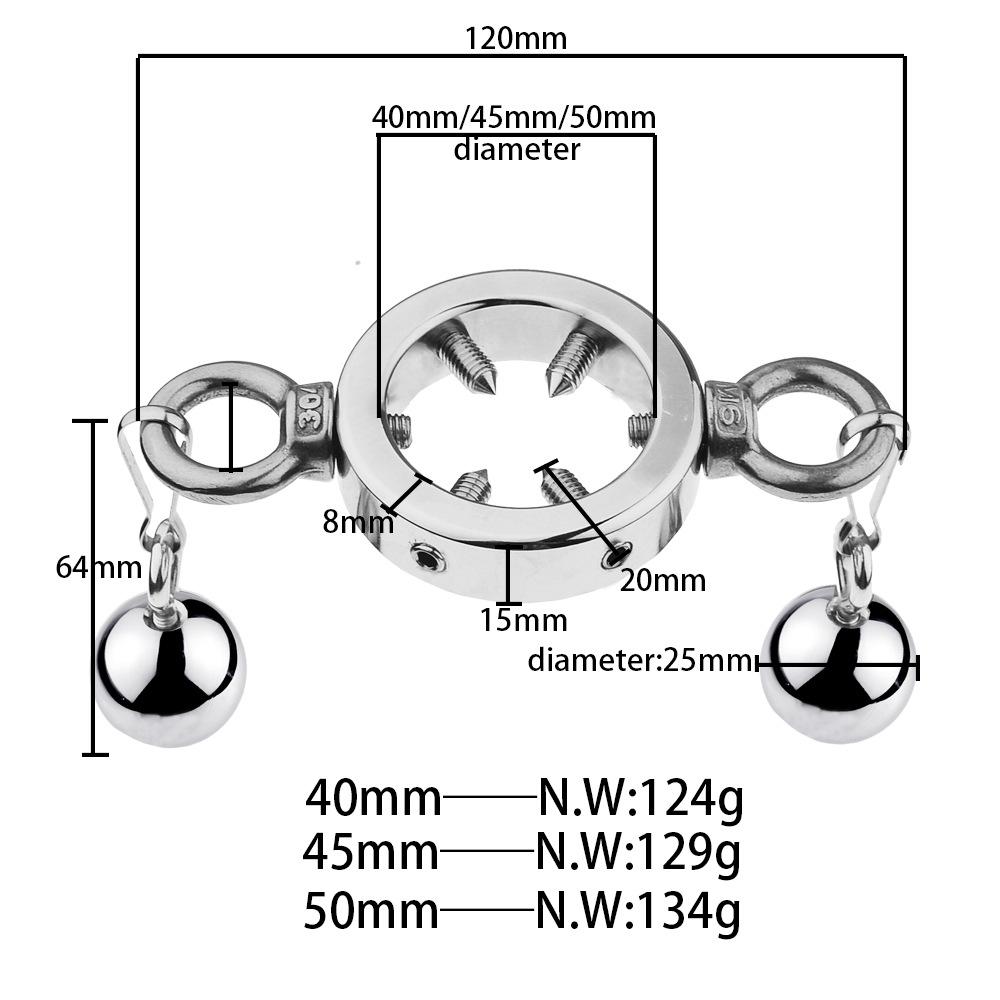 Sexleketøy for voksne Pungenheng Penisring Metall Rustfritt stål Hanebur Strekkøvelse Mannlig onanileketøy