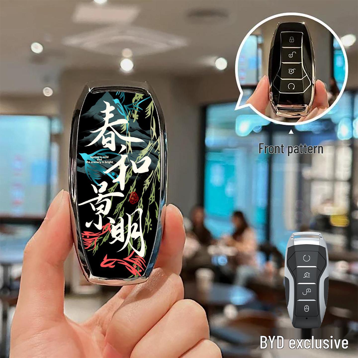 

Compatible Key Case for BYD Qin Plus, Han EV, Song Pro, Destroyer, Seagull, Seal, and Dolphin 06