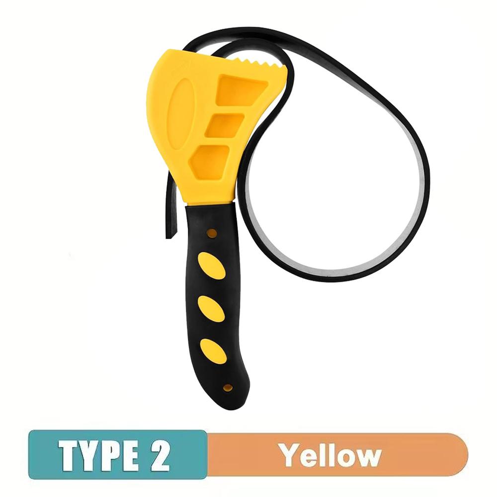 Adjustable Strap Wrench, 6 Inch Strap Wrench Plumbing, Rubber Strap Wrench, Water Oil Filter Pipe Wrench for Plumbers