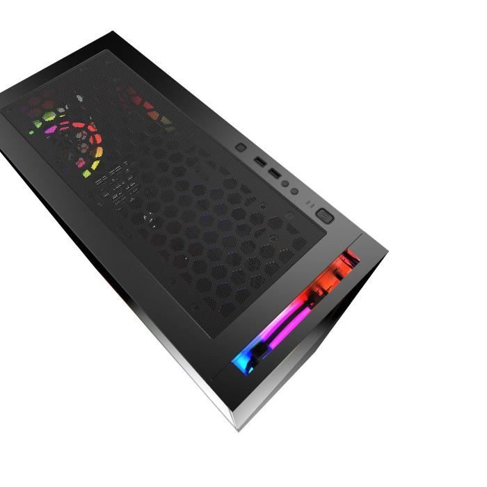 MRED - Boîtier PC Gamer ATX - Noir RGB Elite