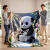 Cute Panda with Dolls and Blossoms Print Blanket Soft and Cozy Perfect for the Living Room Bed Sofa or a Nap,gift