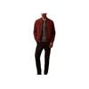 Solid Slim Fit Ribbed Knit Bomber Jacket Men Jackets Red 40FM512-601