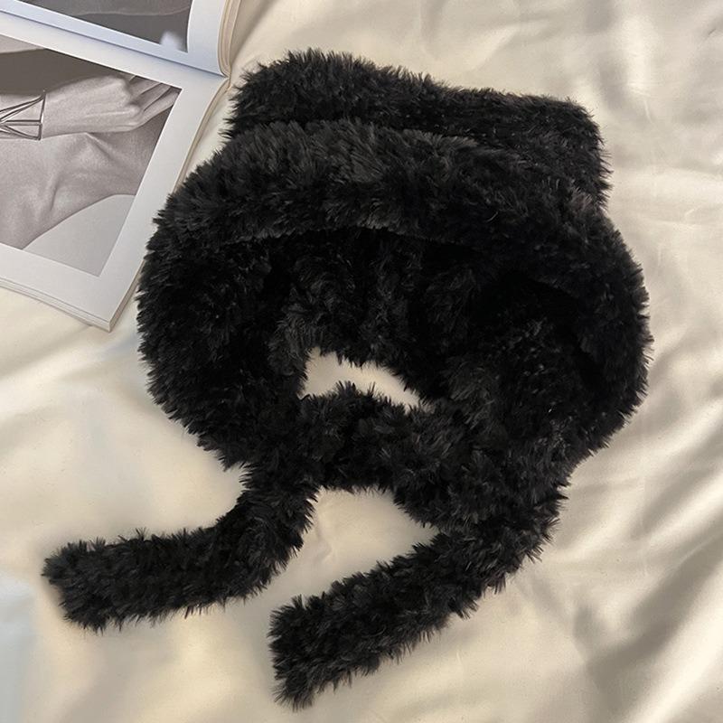 Hat Female New Autumn and Winter Cute Plush Bear Hat Warm Ear Protection Big Head Circumference Winter