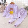 Winter Kids Long Sleeve O Neck T Shirt Pants Set Casual Baggy 2pcs Suit Cotton Cartoon Printes Outfit