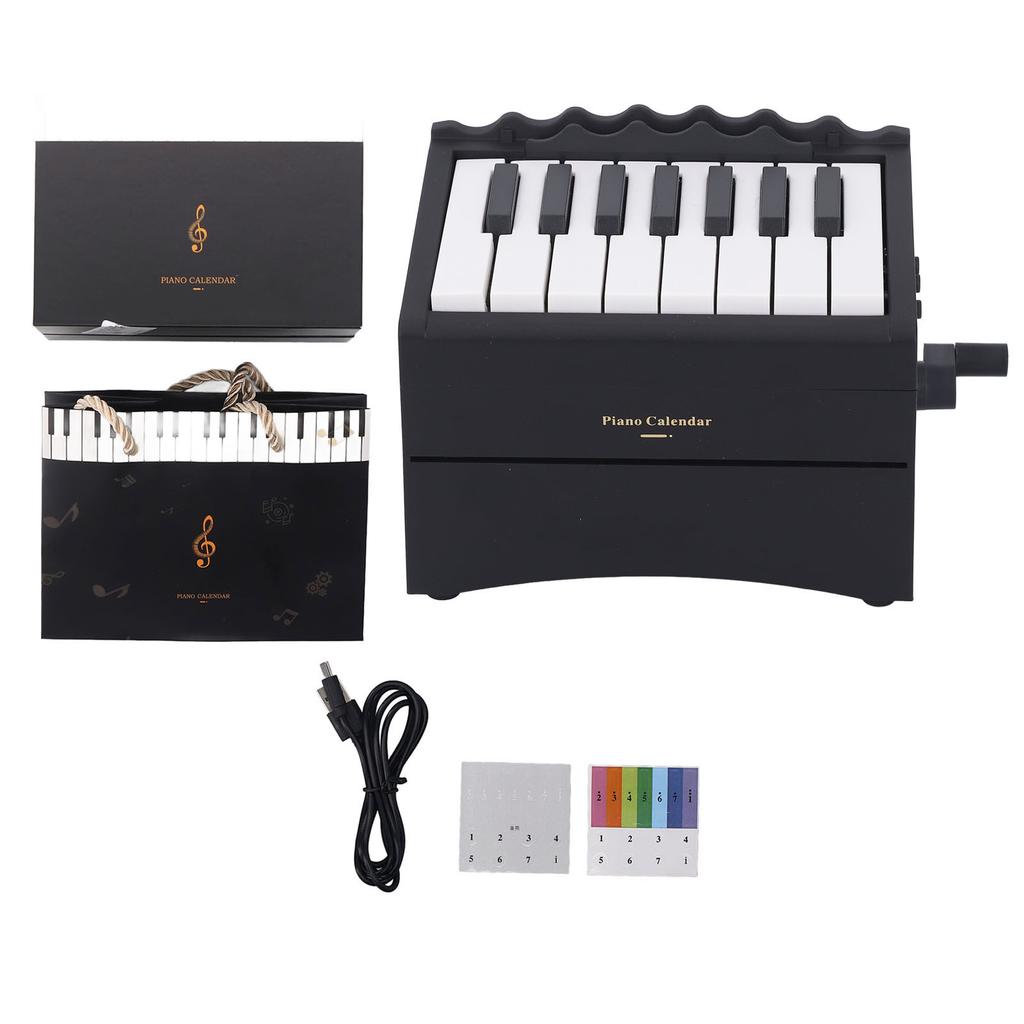 Piano Calendar 2025 Hand Crank Bluetooth 52 Music Pieces Adjustable Volume USB Rechargeable