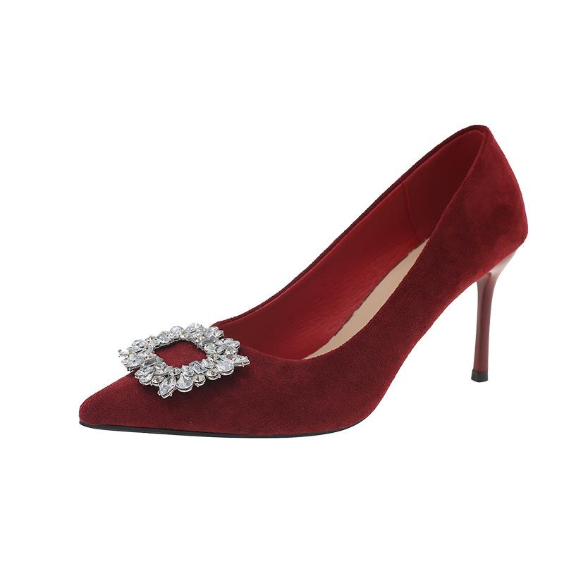 Large size pointed high heels thin heels 22 new elegant temperament beautiful commuting beautiful single shoes